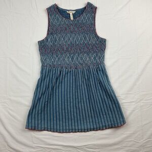 Matilda Jane Womens Boho Tank Top Blue Embroidered Cottagecore Festival Chic